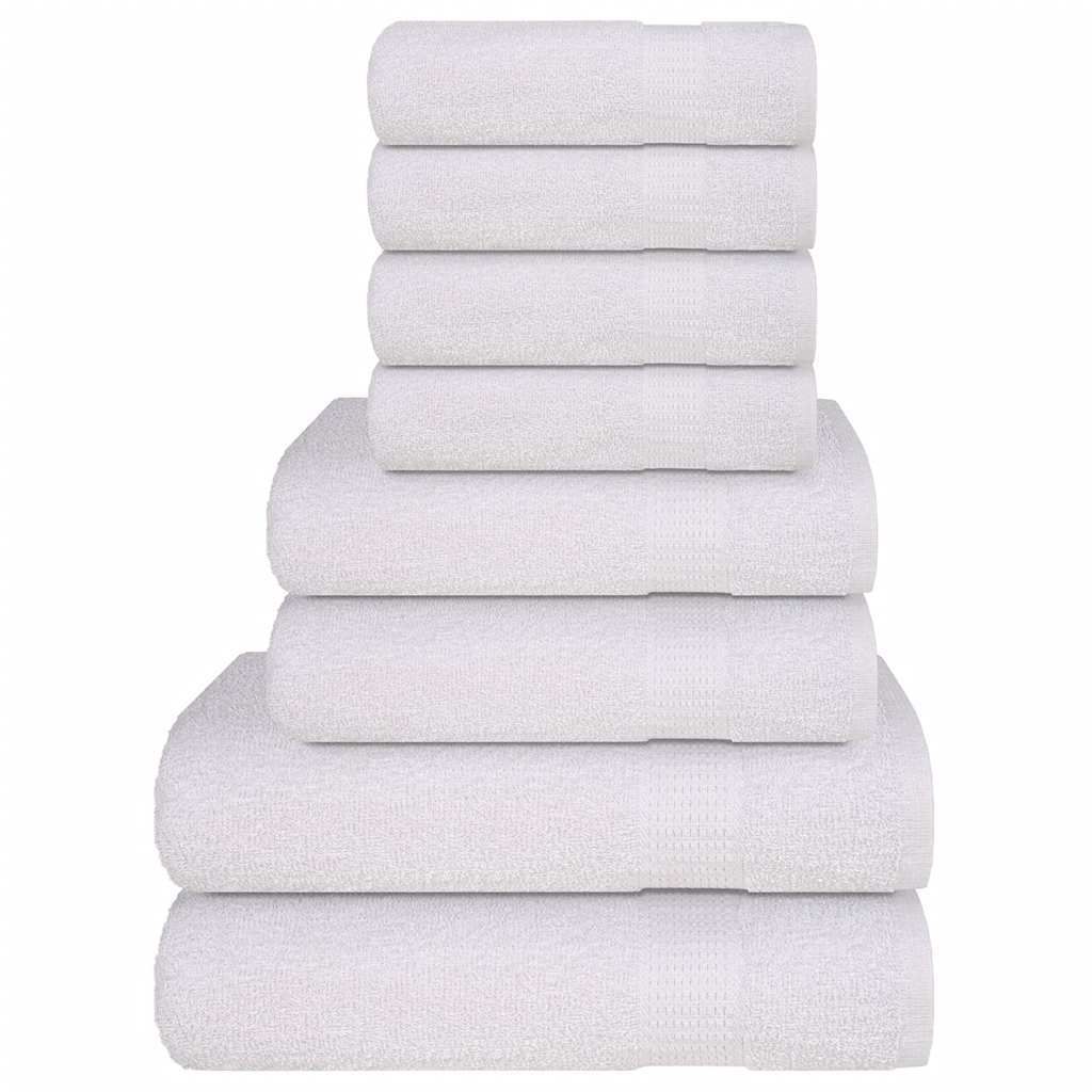 vidaXL 8-tlg. Handtuch-Set Weiß 360 g/m² 100% Baumwolle