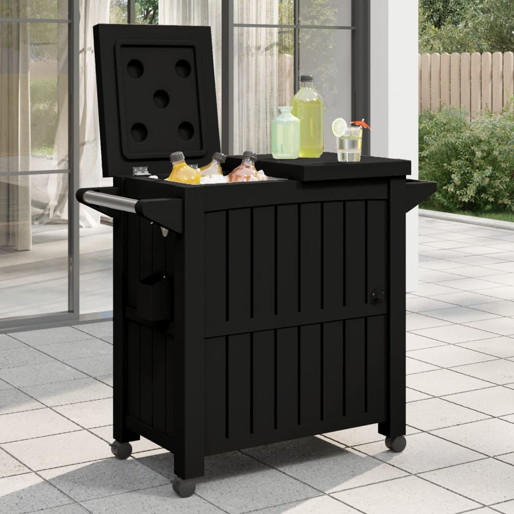vidaXL 3-in-1 Servierwagen Schwarz Polypropylen