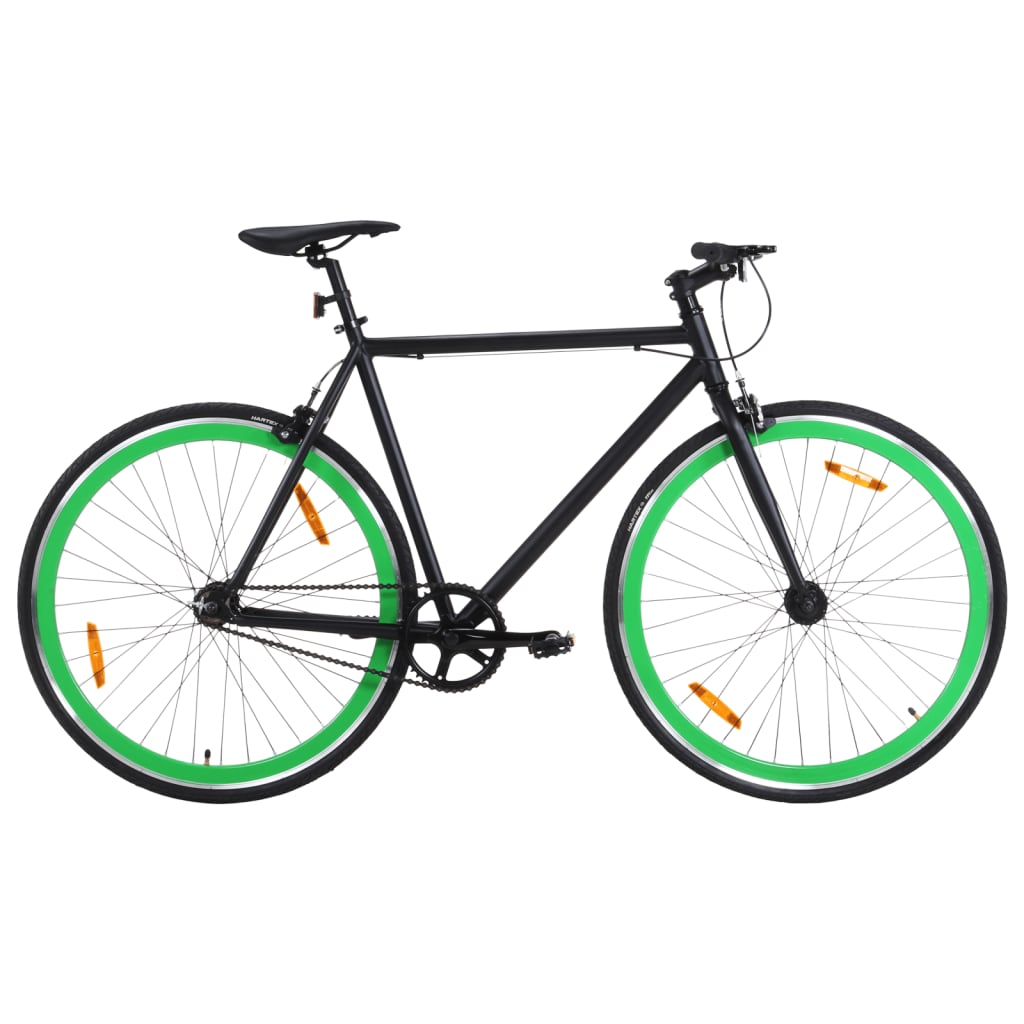 vidaXL Fahrrad mit Festem Gang Schwarz und Grün 700c 55 cm