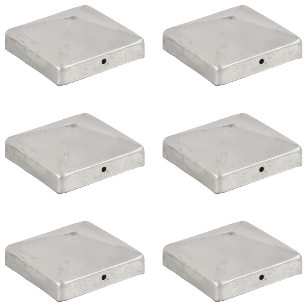 vidaXL Pfostenkappen 6 Stk. Pyramide Verzinktes Metall 91 x 91 mm  