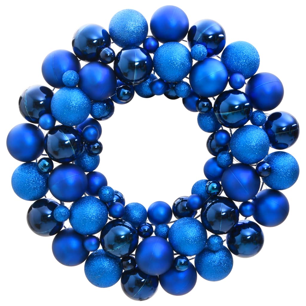 vidaXL Weihnachtskranz Blau 45 cm Polystyrol