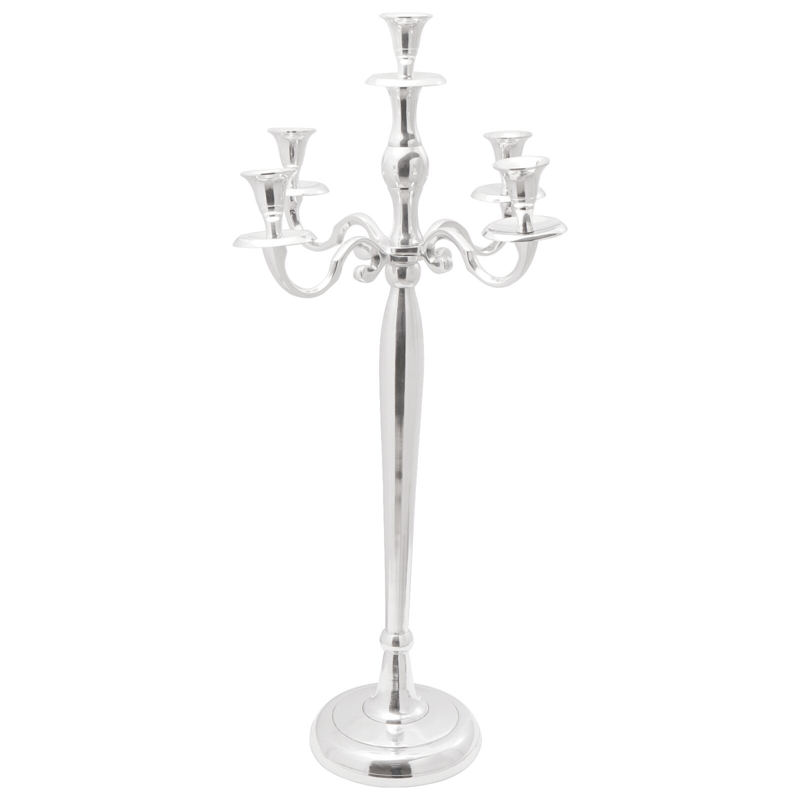 vidaXL Kerzenhalter Silber 32x32x79,5 cm Aluminium