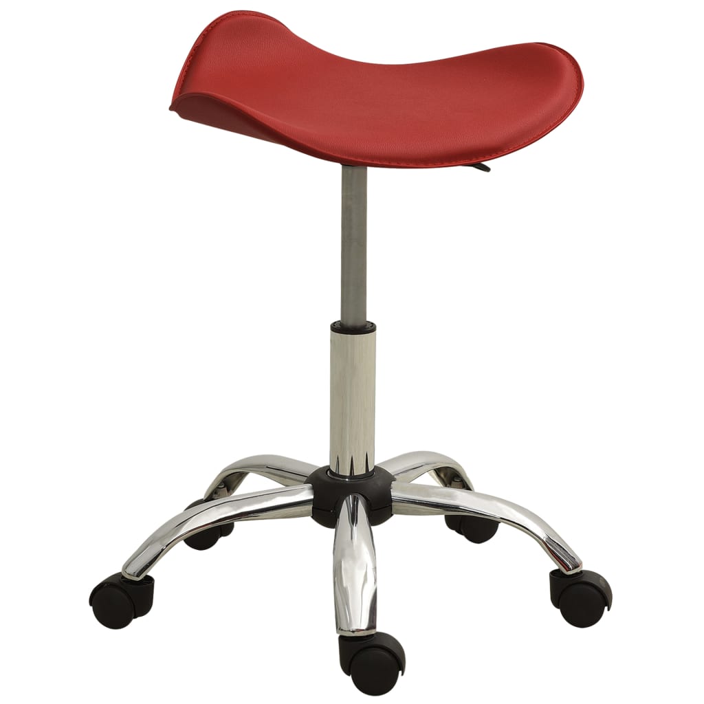 vidaXL Friseur Rollhocker Weinrot Kunstleder