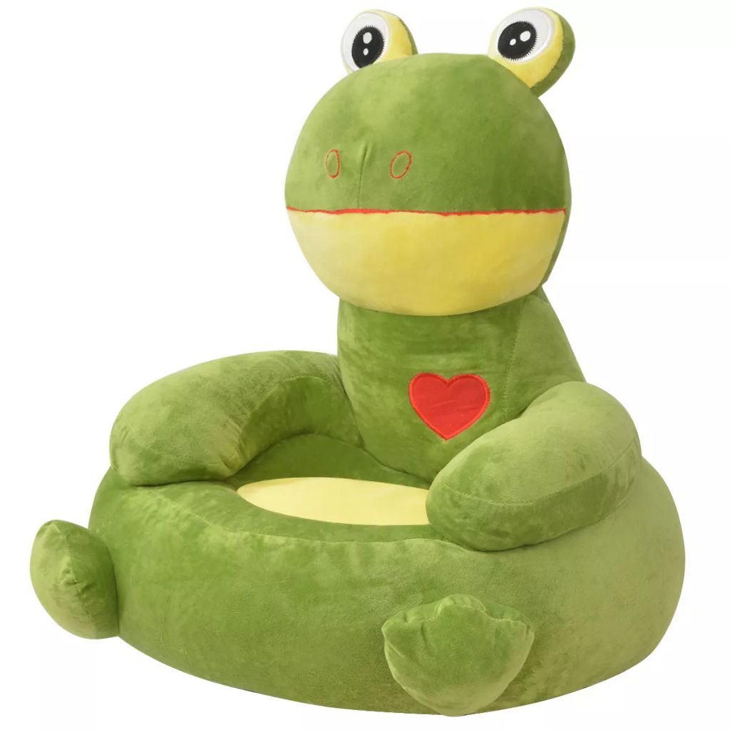vidaXL Plüsch-Kindersessel Frosch Grün 