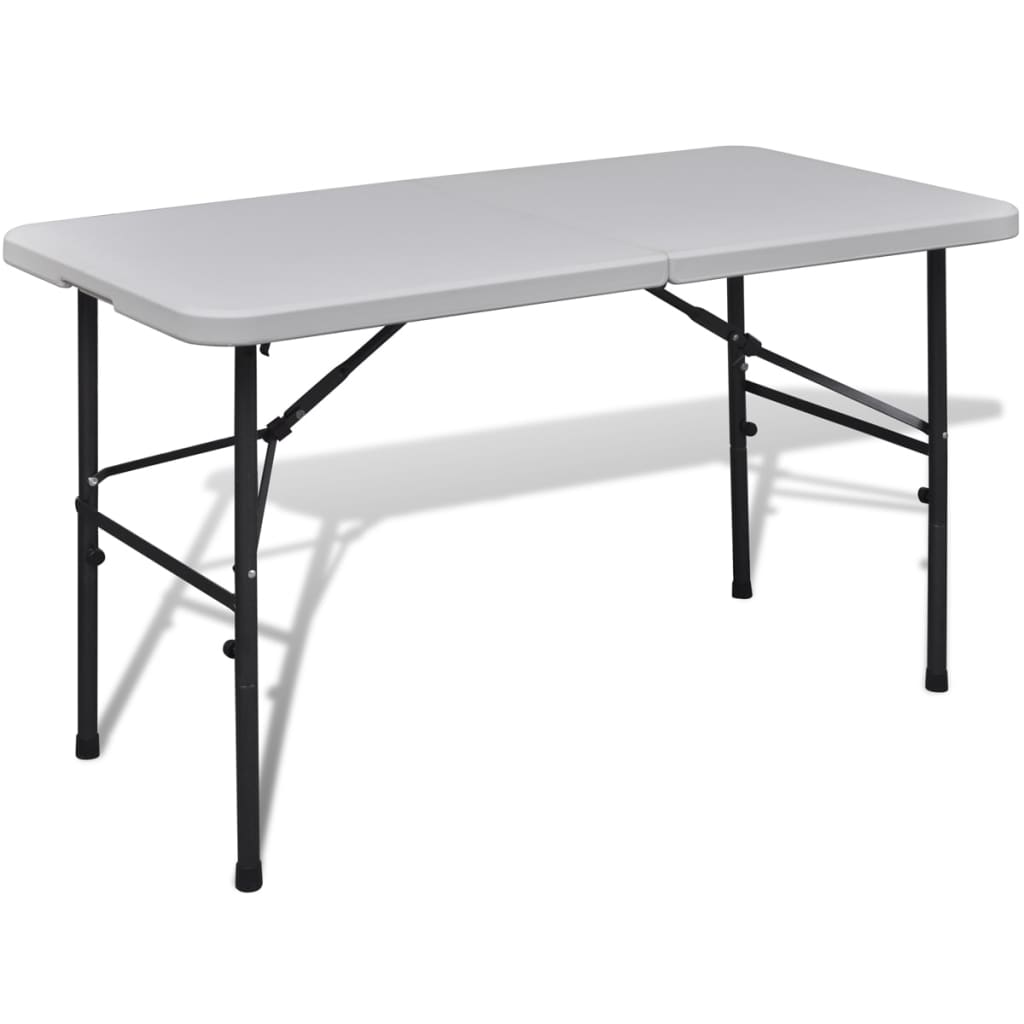 vidaXL Gartentisch Klappbar 122 cm HDPE Weiß