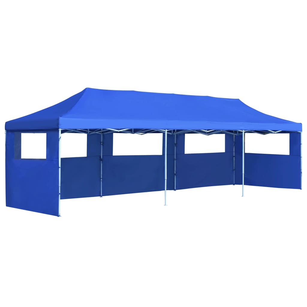 vidaXL Faltzelt Partyzelt Pop-Up mit 5 Seitenwänden 3 x 9 m Blau 