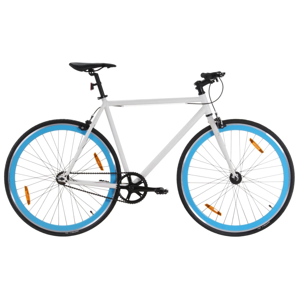 vidaXL Fahrrad mit Festem Gang Weiß und Blau 700c 59 cm