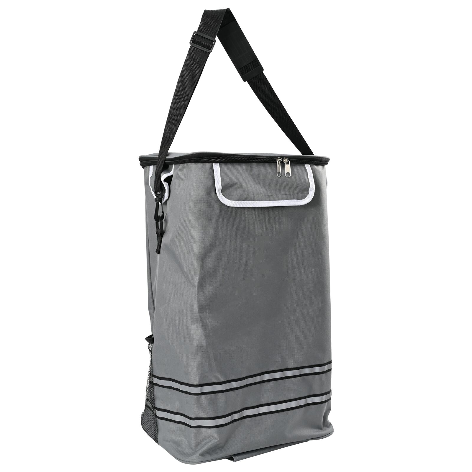vidaXL Einkaufstrolley mit Rädern und verstellbarem Griff Grau 40 L
