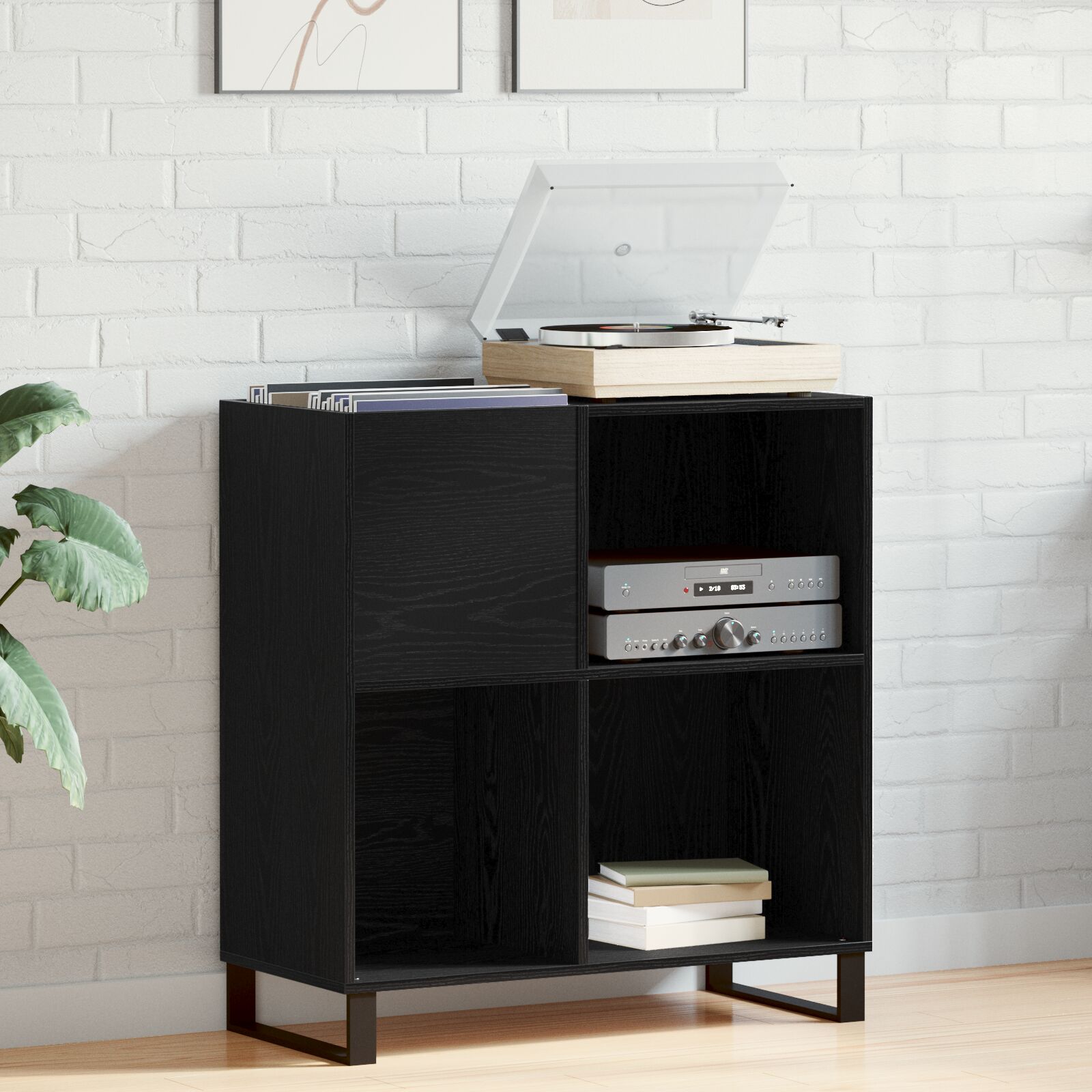 vidaXL Aufbewahrungsschrank Schwarz Eiche 84,5x38x90 cm Holzwerkstoff