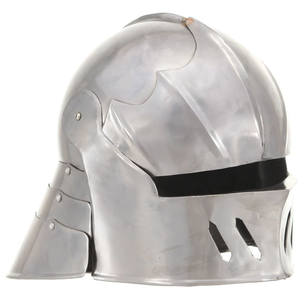 vidaXL Mittelalterlicher Ritterhelm Antik Replik LARP Silbern Stahl 