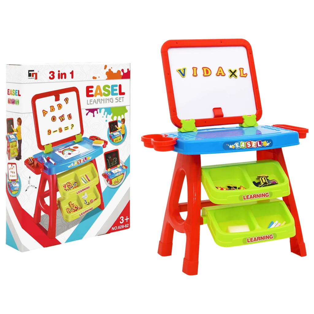 vidaXL 3-1 Staffelei für Kinder Lern-Set