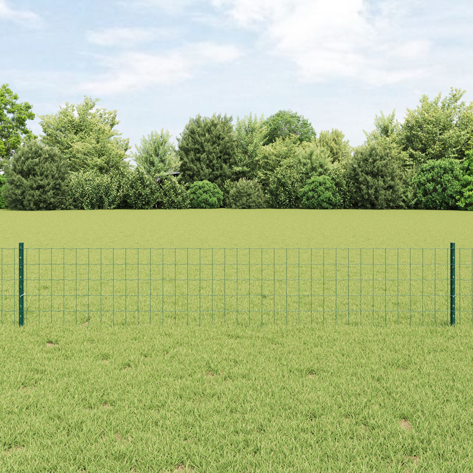 vidaXL Euro Zaun Set von 2 Grün Pulverbeschichteter Stahl 10 x 0.4 m