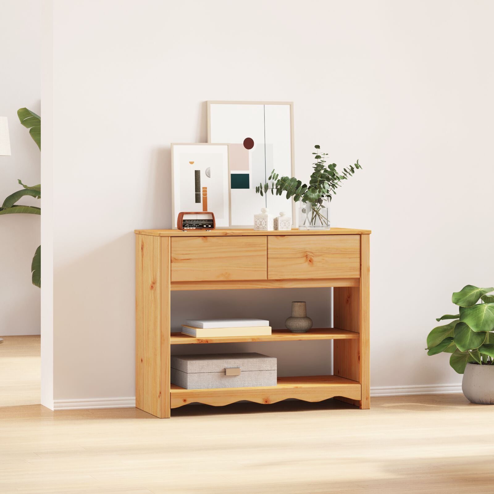 vidaXL Konsolentisch ""DRAMMEN"" 89,5x37x73 cm Massivholz Kiefer