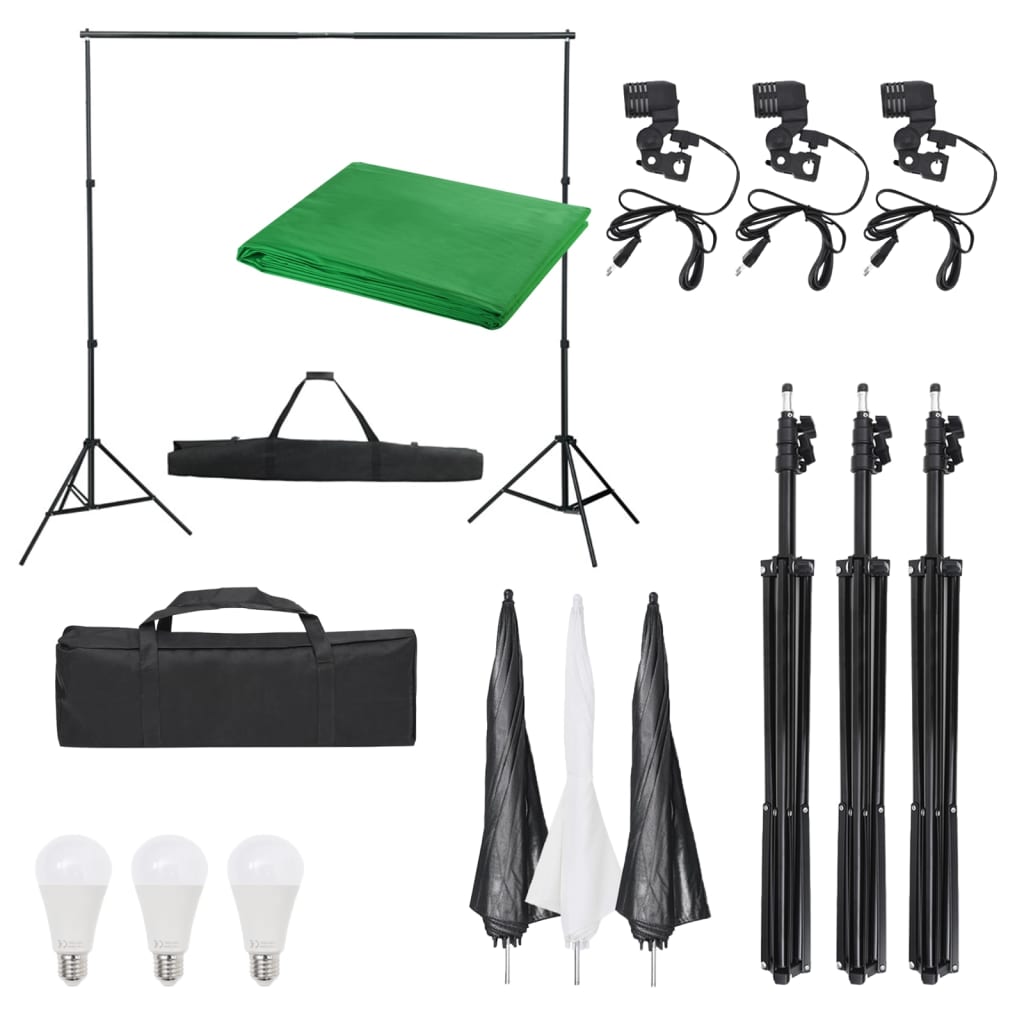 vidaXL Fotostudio-Set mit Beleuchtung und Hintergrund