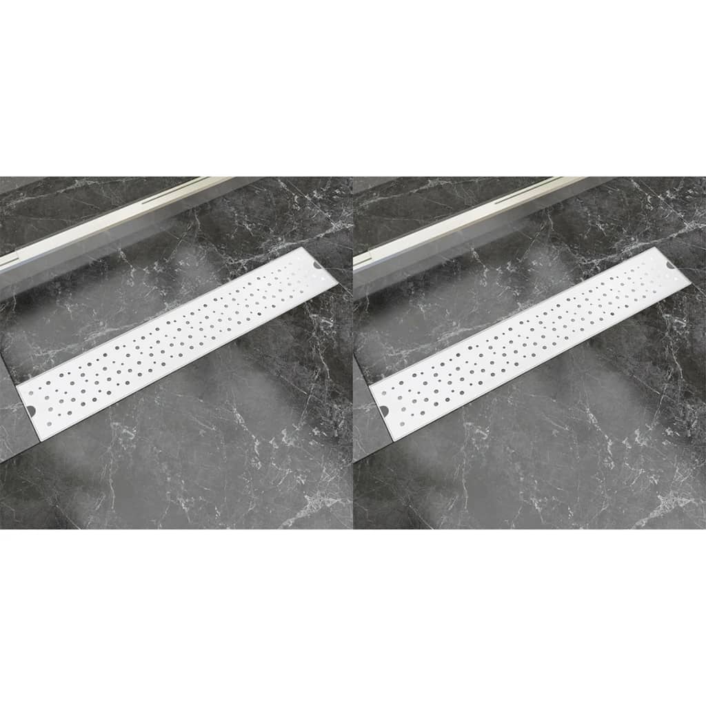 vidaXL Lineare Duschrinnen 2 Stk. Blasen 630 x 140 mm Edelstahl