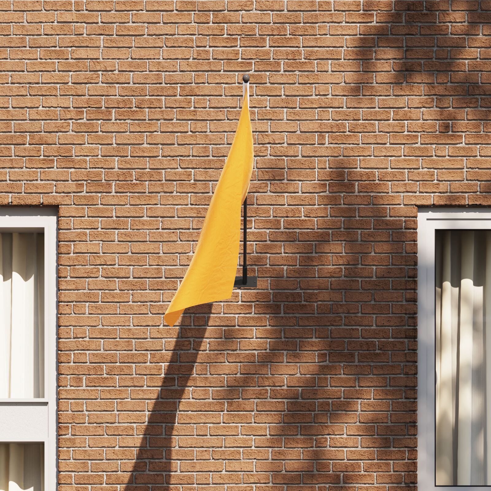 vidaXL Flaggenhalter für 1 Flagge zur Wandmontage aus schwarzem Stahl