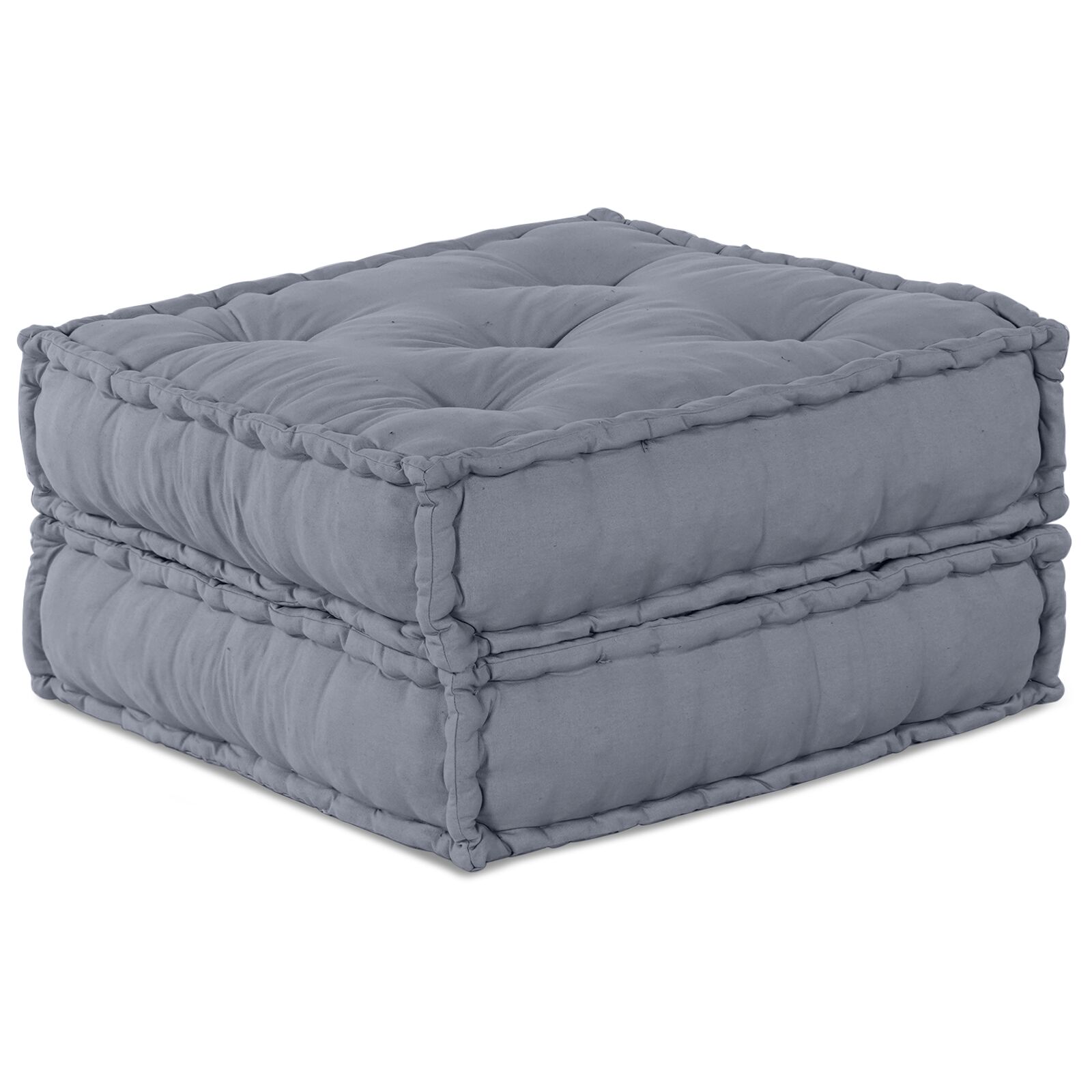 vidaXL 2-Sitzer Modular Pouffe Sofa Umwandelbar Graues Gewebe