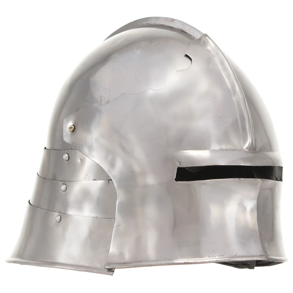 vidaXL Mittelalterlicher Ritterhelm Antik Replik LARP Silbern Stahl 