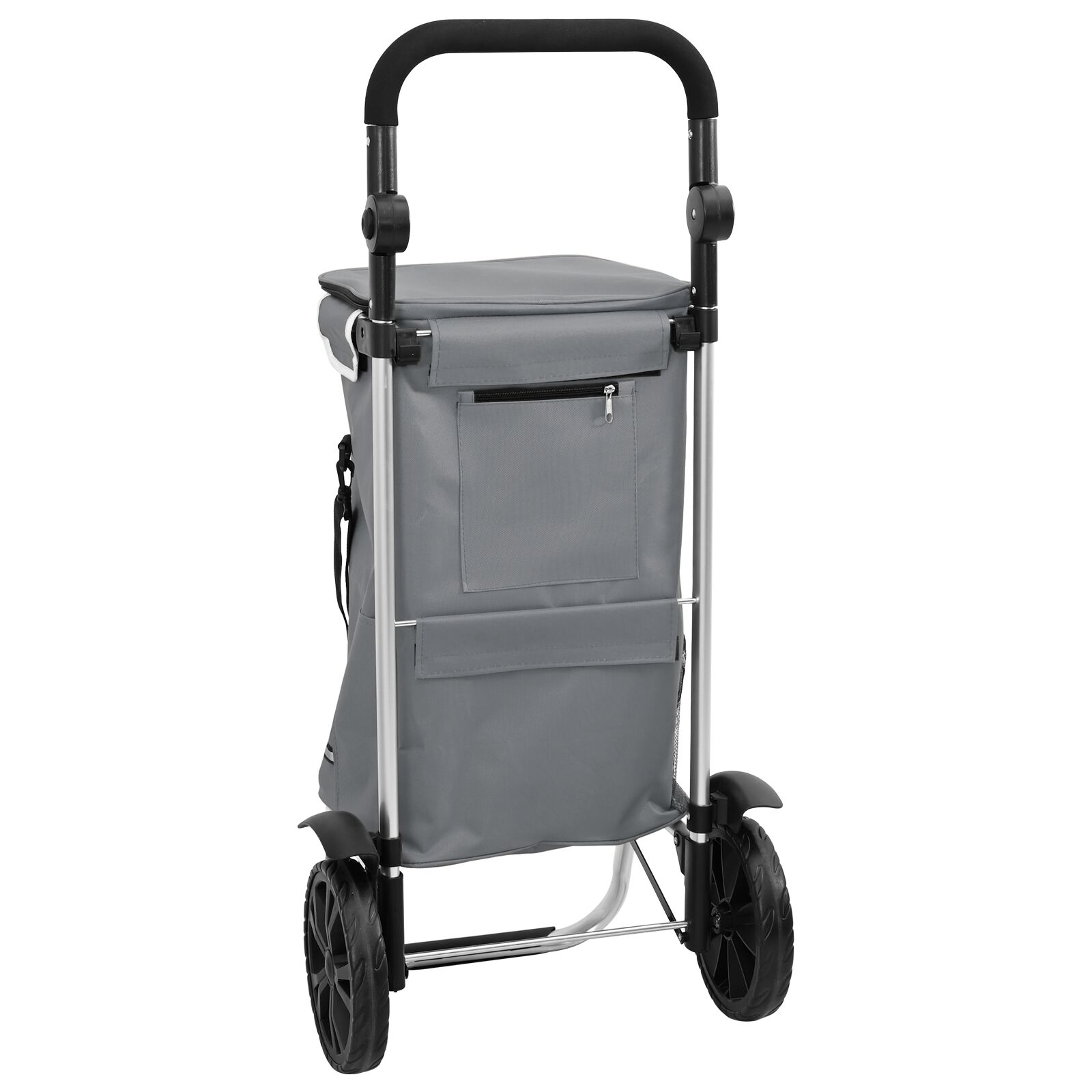vidaXL Einkaufswagen mit Rädern und verstellbarem Griff Grau 40 L