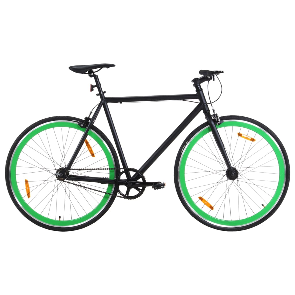vidaXL Fahrrad mit Festem Gang Schwarz und Grün 700c 59 cm