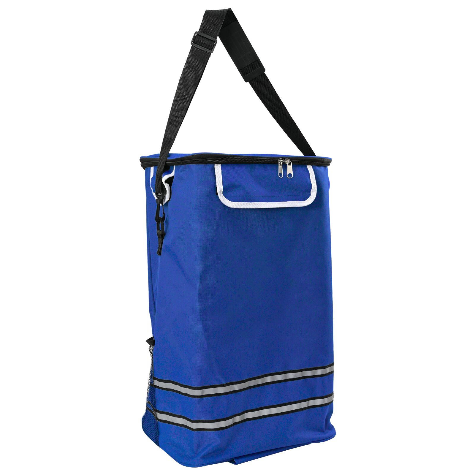 vidaXL Einkaufstrolley mit Rädern und verstellbarem Griff Blau 40 L