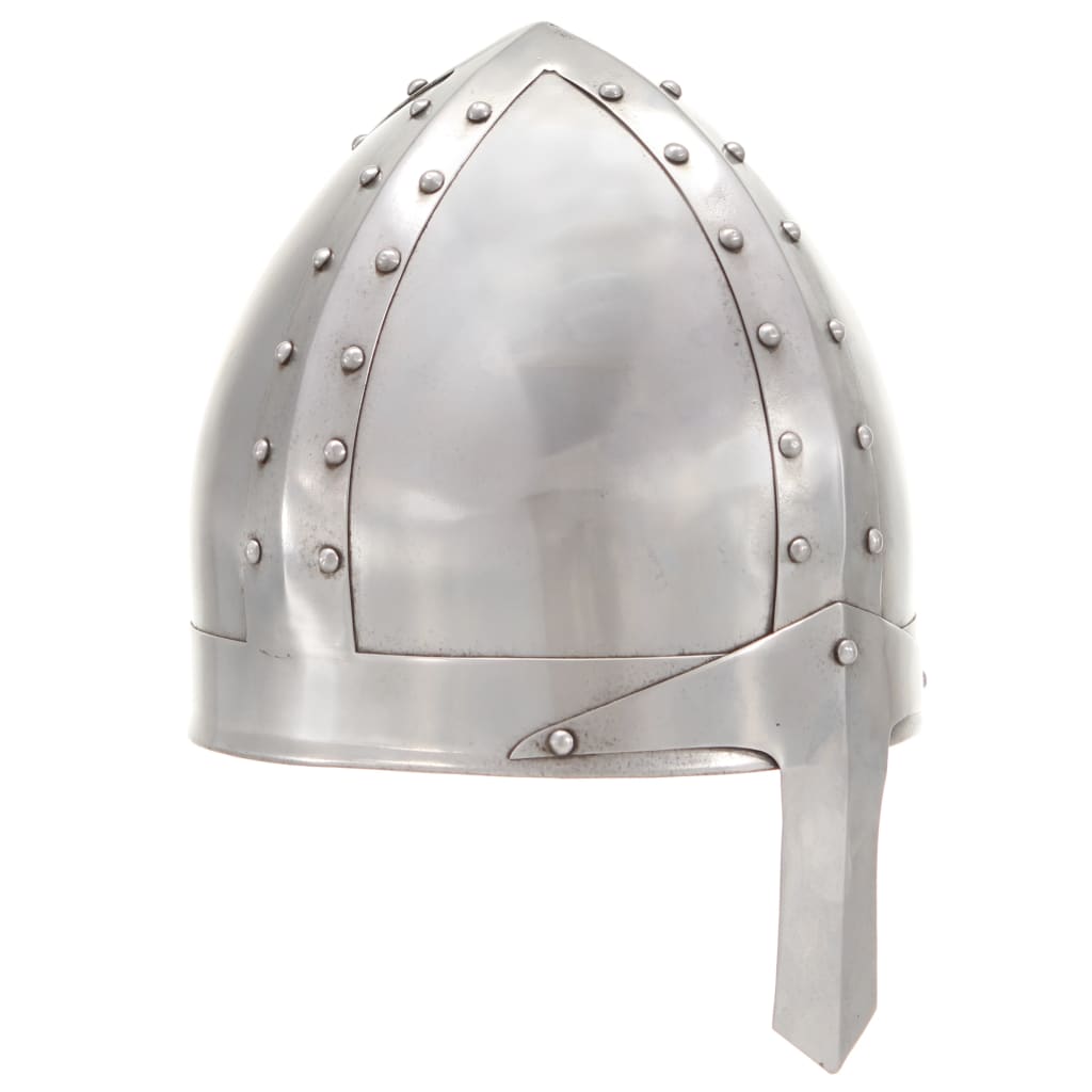 vidaXL Mittelalterlicher Ritterhelm Antik Replik LARP Silbern Stahl 