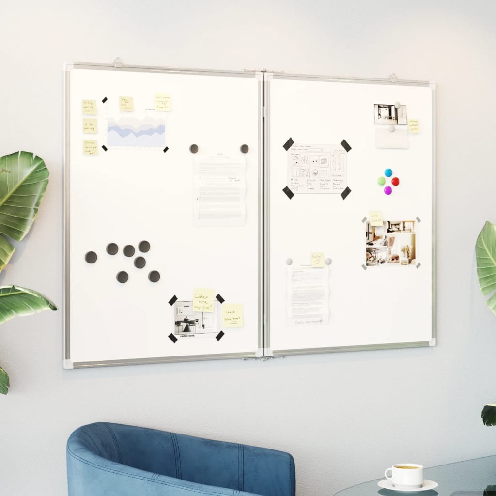 vidaXL Magnetisches Whiteboard Klappbar 120x100x1,7 cm Aluminium