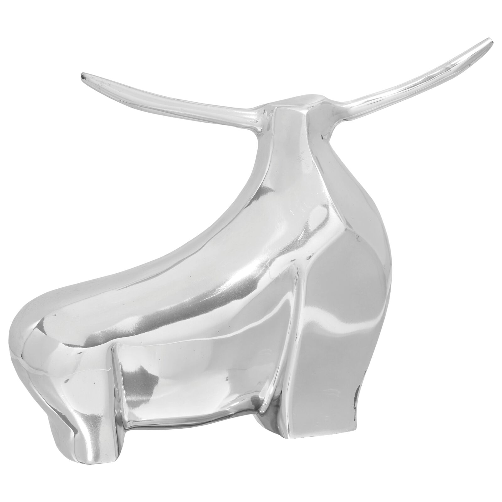 vidaXL Bullen Skulptur Silber 37x44x17 cm Aluminium