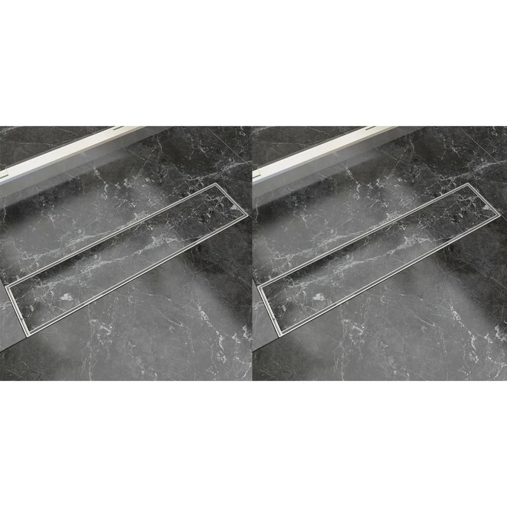 vidaXL Lineare Duschrinnen 2 Stk. 530 x 140 mm Edelstahl