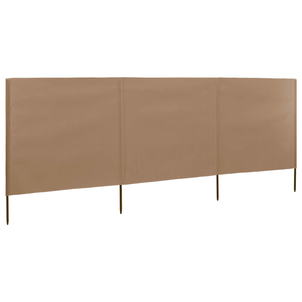 vidaXL 3-teiliges Windschutzgewebe 400 x 120 cm Taupe