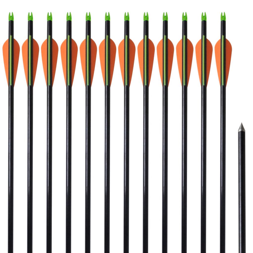 Standard Compoundbogen-Pfeile 30" 0,8 cm Fiberglas 12 Stück