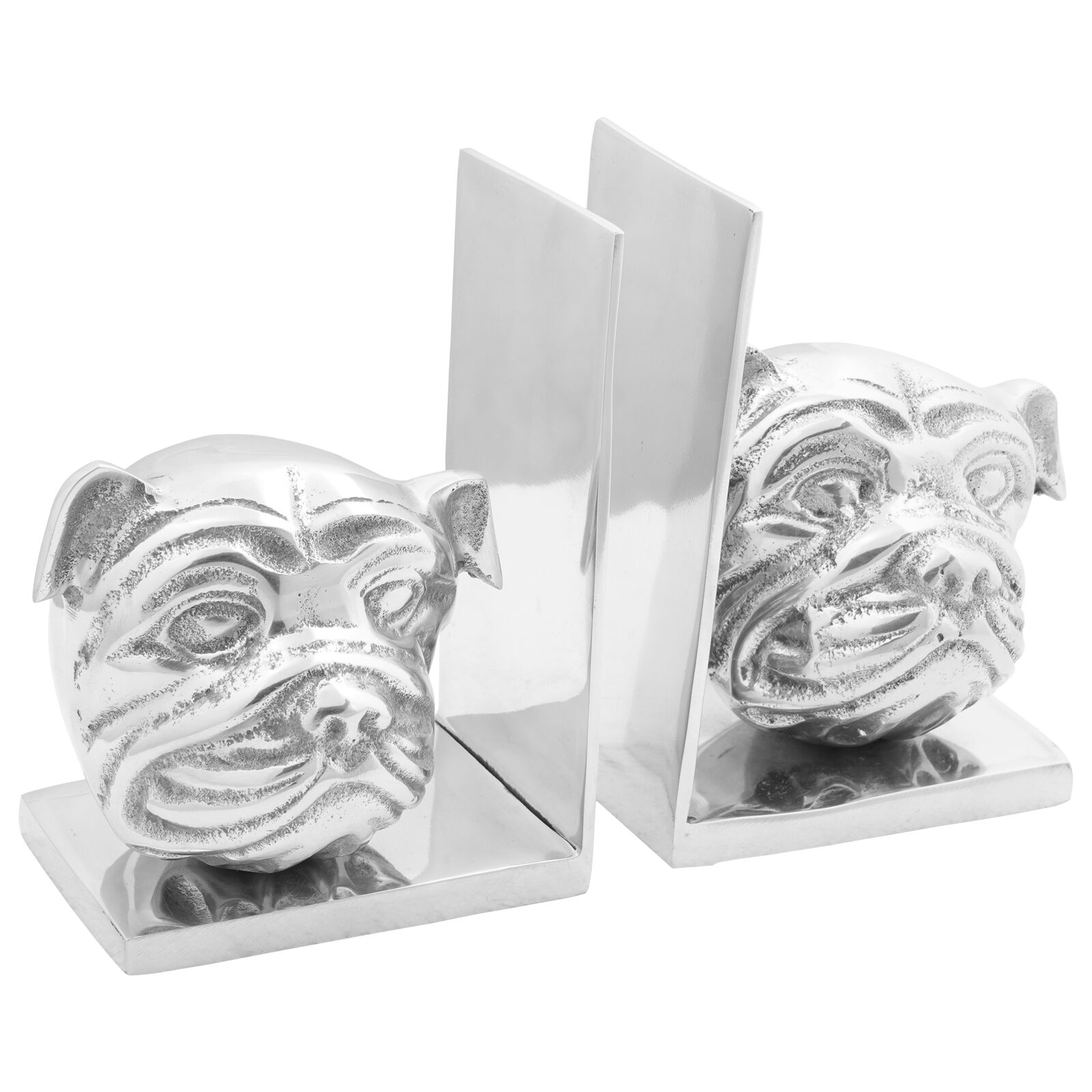 vidaXL Buchstützen 2 Stück Silber 8x12x16,5 cm Aluminium Hund
