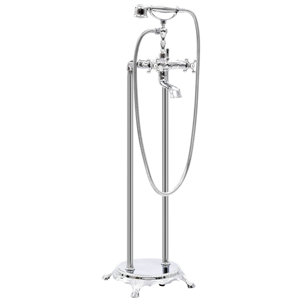 vidaXL Freistehende Badewannenarmatur Edelstahl 99,5 cm Silbern
