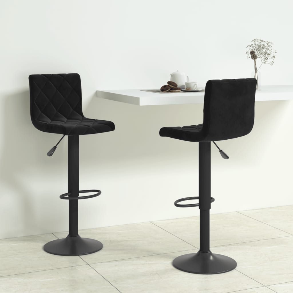  vidaXL Barhocker 2 Stk. Schwarz Samt