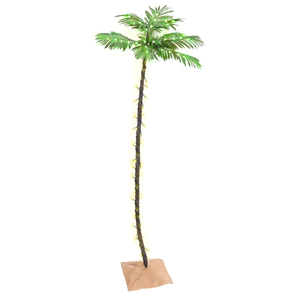 vidaXL Künstliche Palme mit 136 LEDs Warmweiß 220 cm