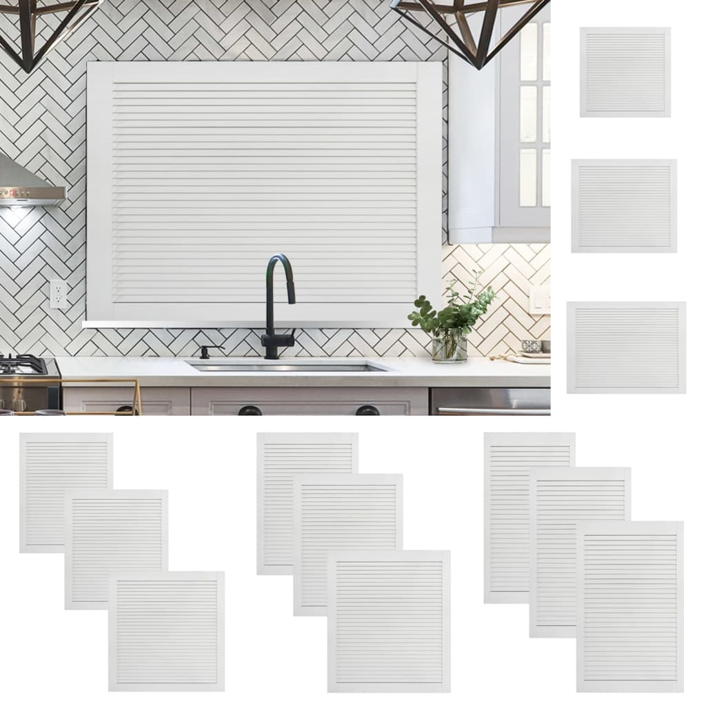 vidaXL Schranktüren Lamellen-Design 2 Stk Weiß 39,5x59,4 cm Massivholz