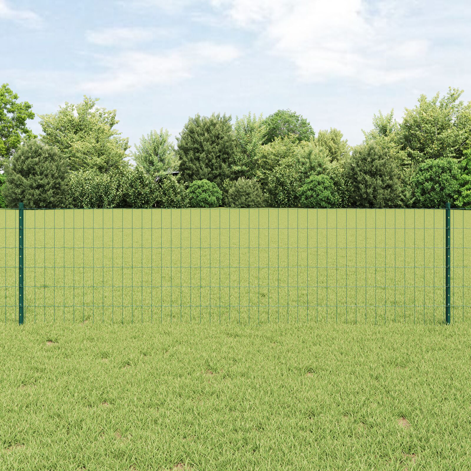 vidaXL Euro Zaun Set Set von 2 Grün Metall mit grüner Lackierung Groß