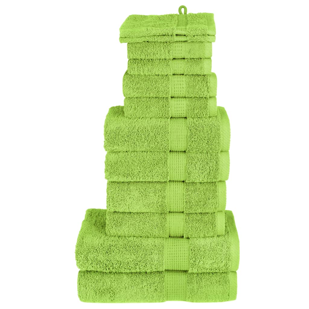 vidaXL 12 tlg. Premium-Handtuch-Set Apfelgrün 600 g/m² 100% Baumwolle