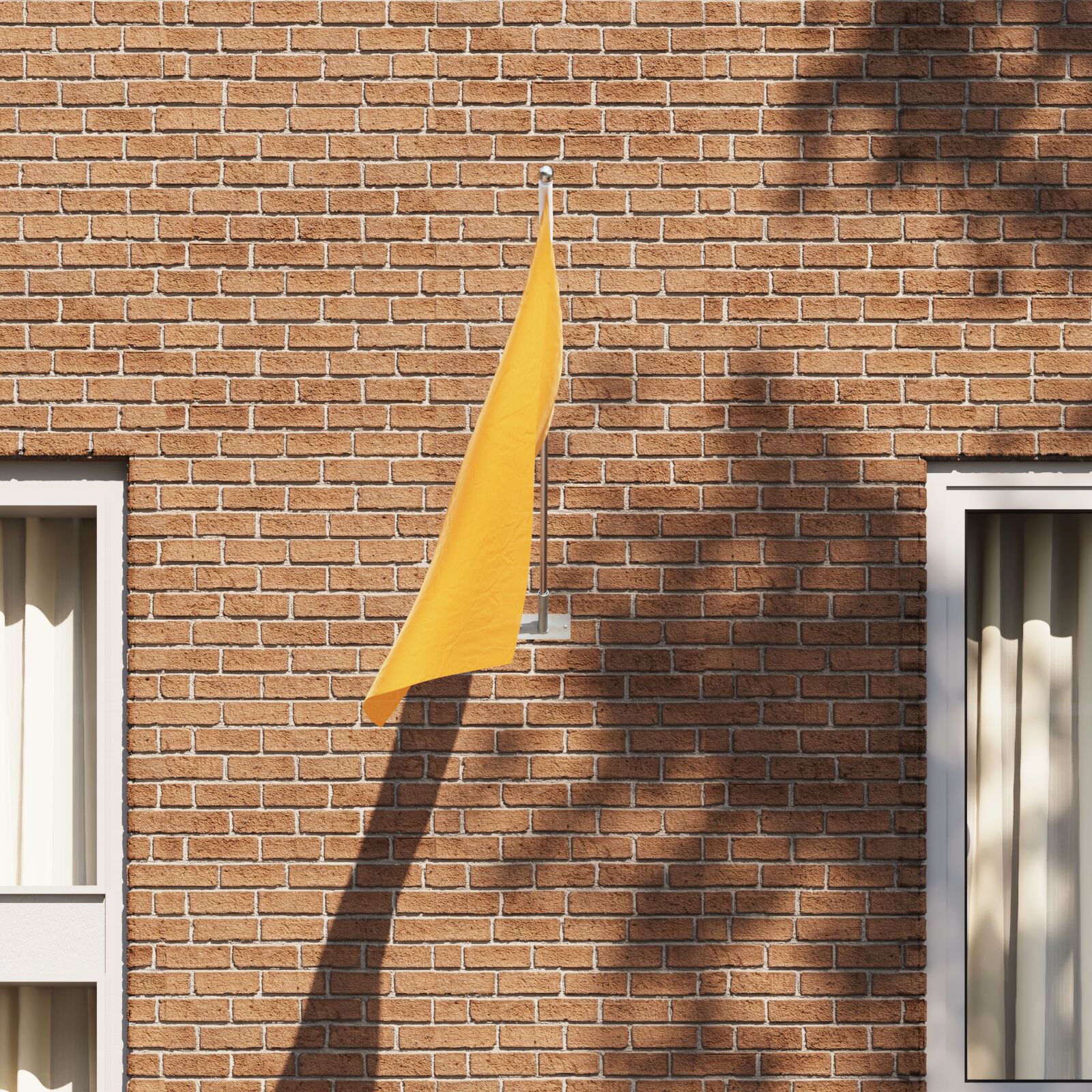 vidaXL Flaggenhalter für 1 Flagge zur Wandmontage - Silber, Edelstahl