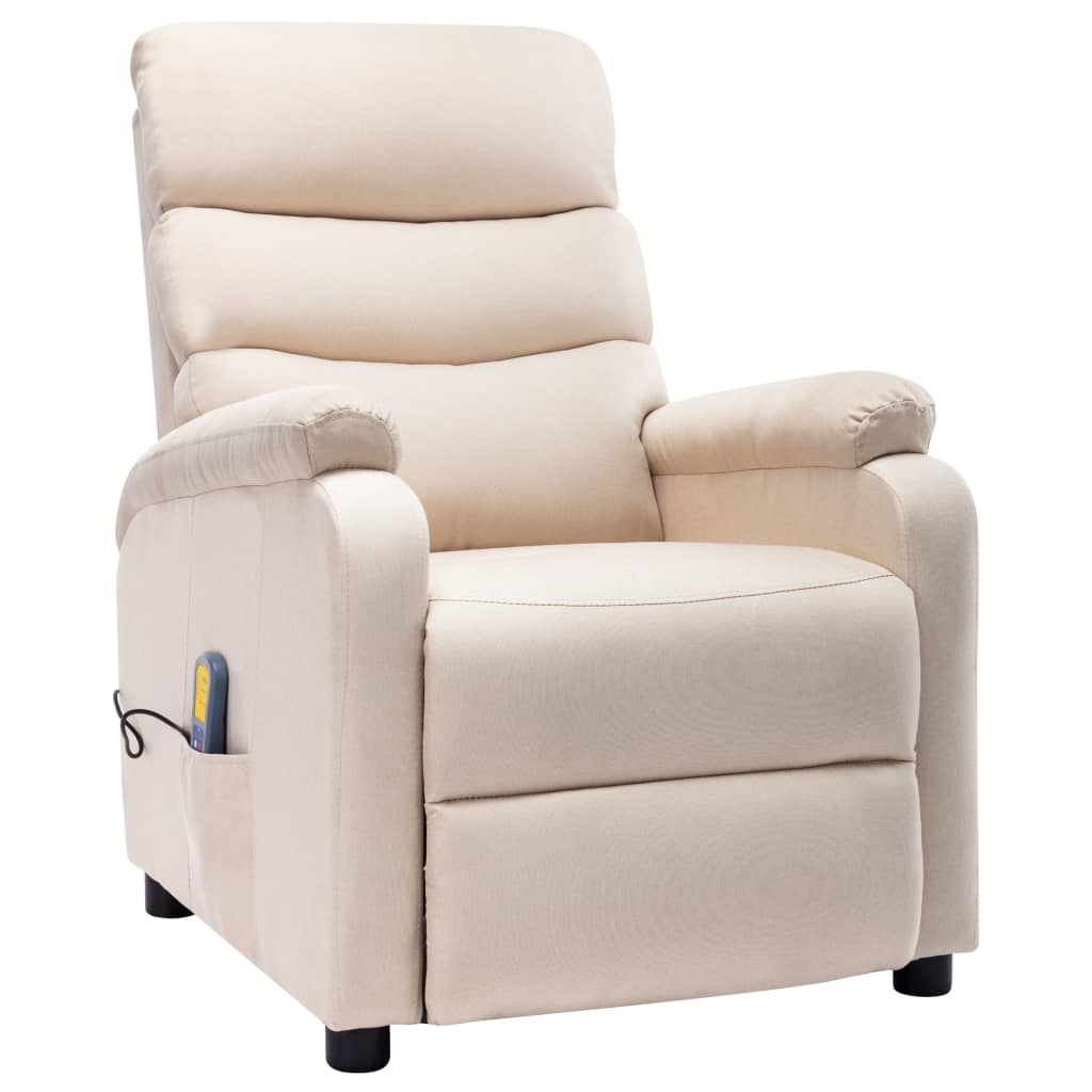 vidaXL Massagesessel Creme Stoff
