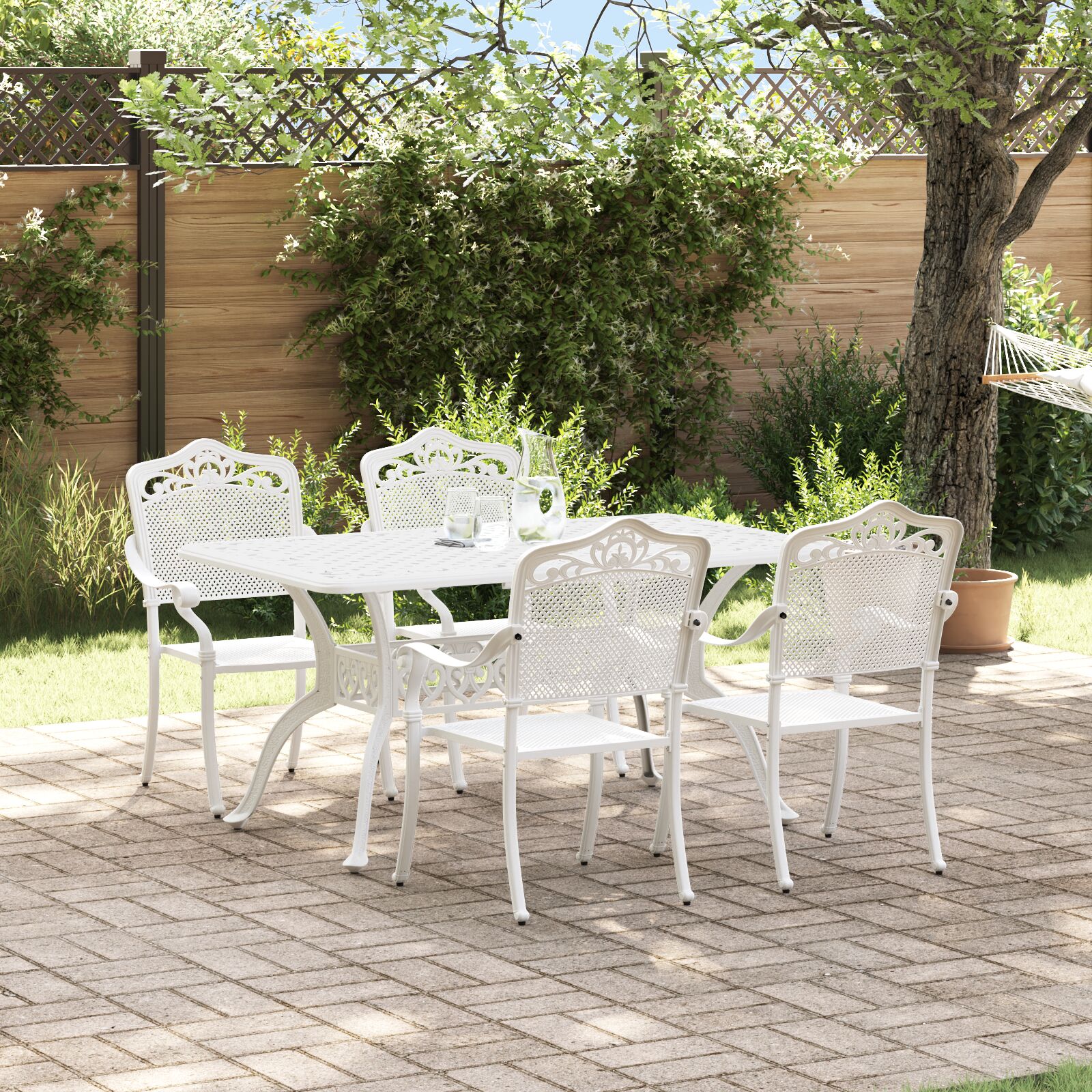 vidaXL   Set aus 3 Weiß Aluminium 150x90x72 cm Langlebig