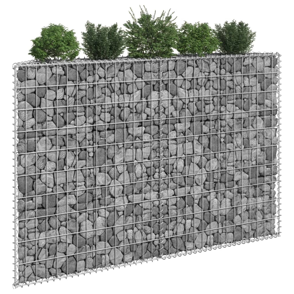  vidaXL Gabionen-Hochbeet Trapezform Verzinkter Stahl 150x20x100 cm