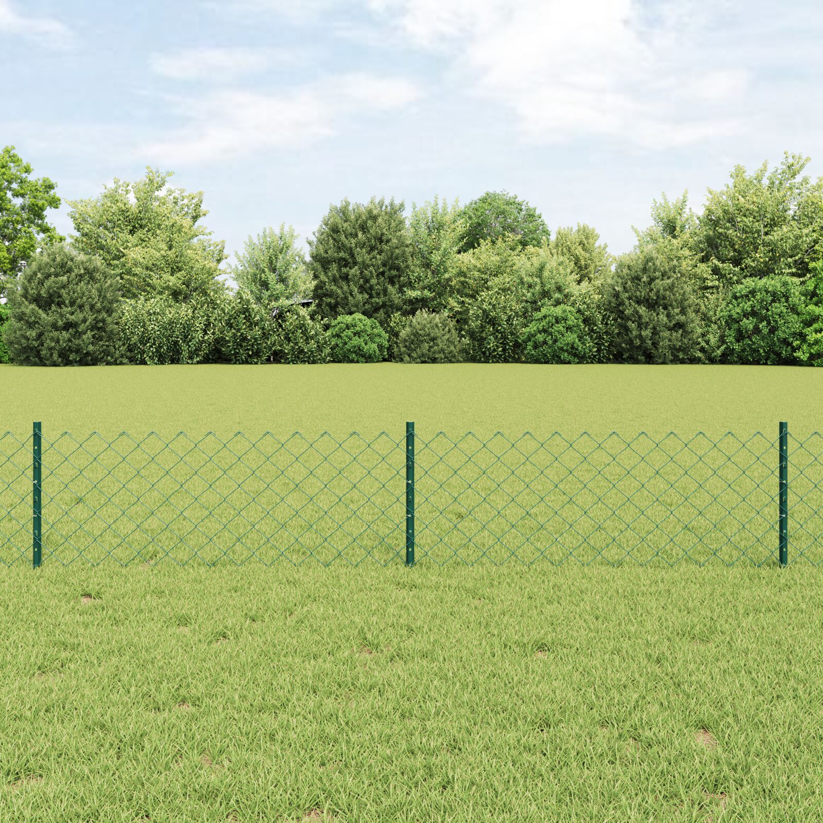 vidaXL Drahtzaun mit 22 U-Posts Grün 0.4x25 m Stahl