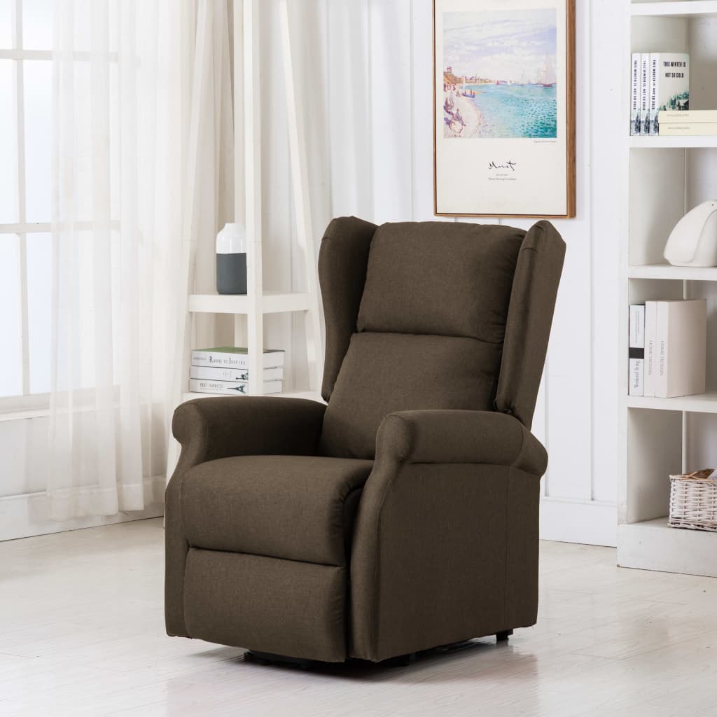  vidaXL Aufstehsessel Braun Stoff