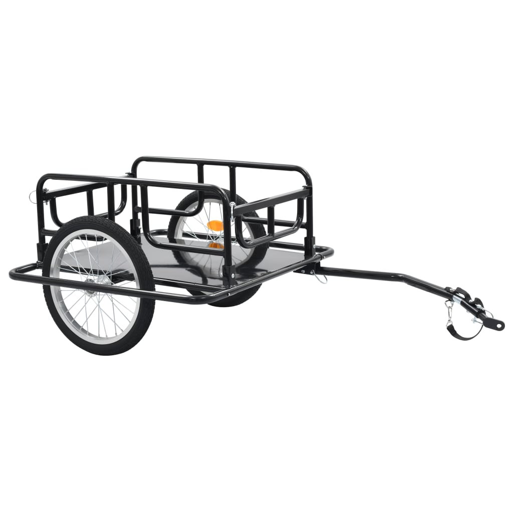 vidaXL Fahrradanhänger 130x73x48,5 cm Stahl Schwarz 