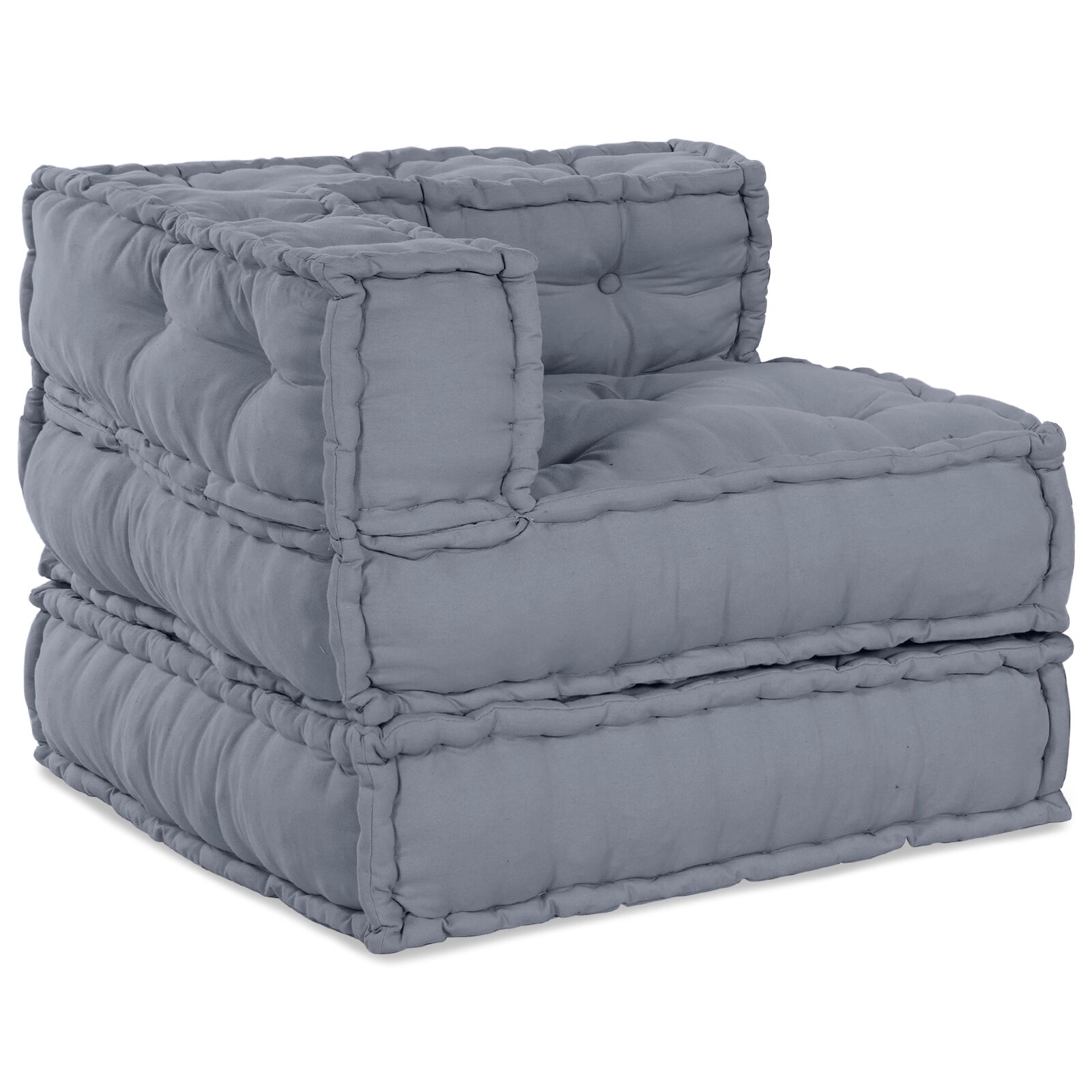 vidaXL 4-Sitzer Modular Pouffe Sofa Umwandelbar Graue Stoff