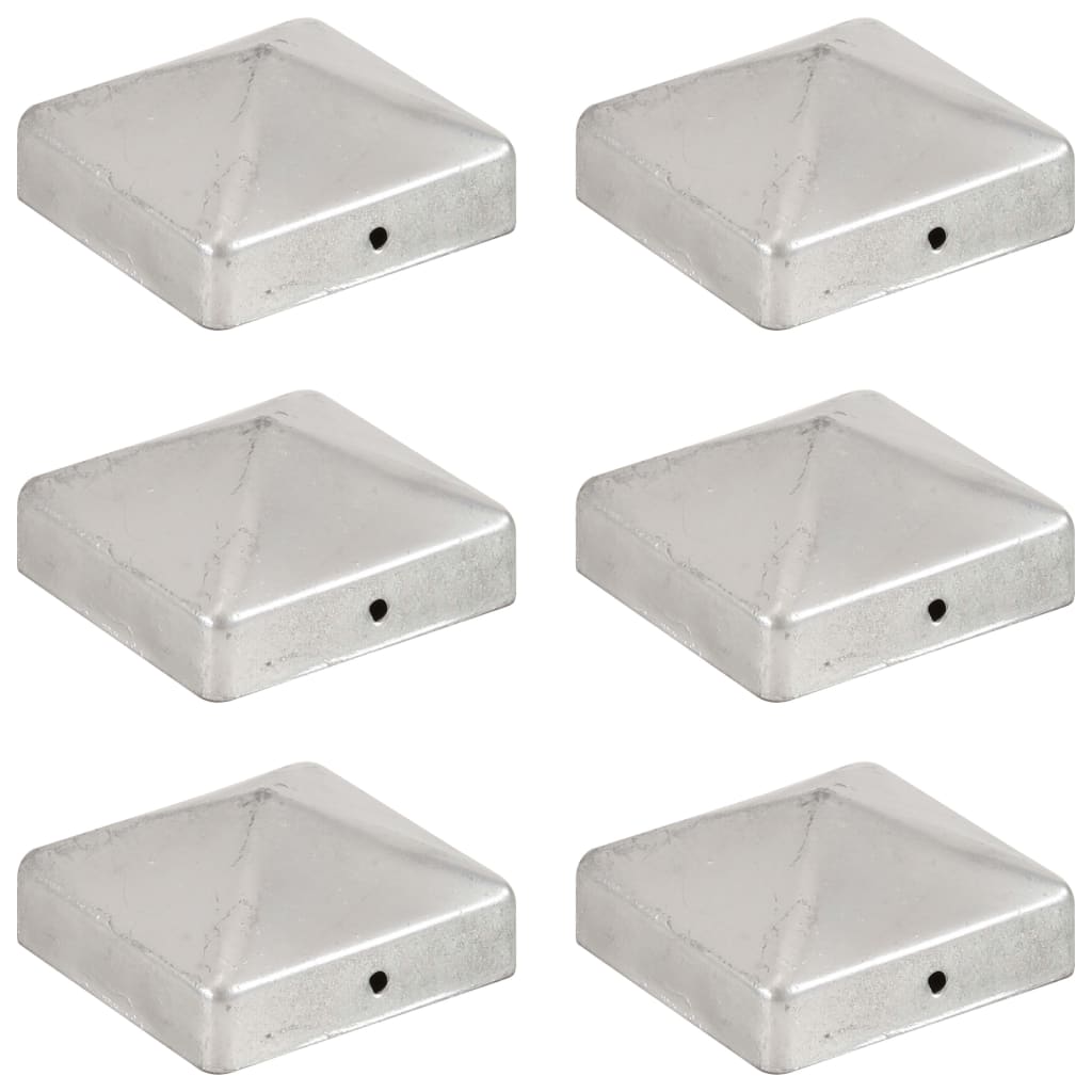 vidaXL Pfostenkappen 6 Stk. Pyramide Verzinktes Metall 71 x 71 mm  