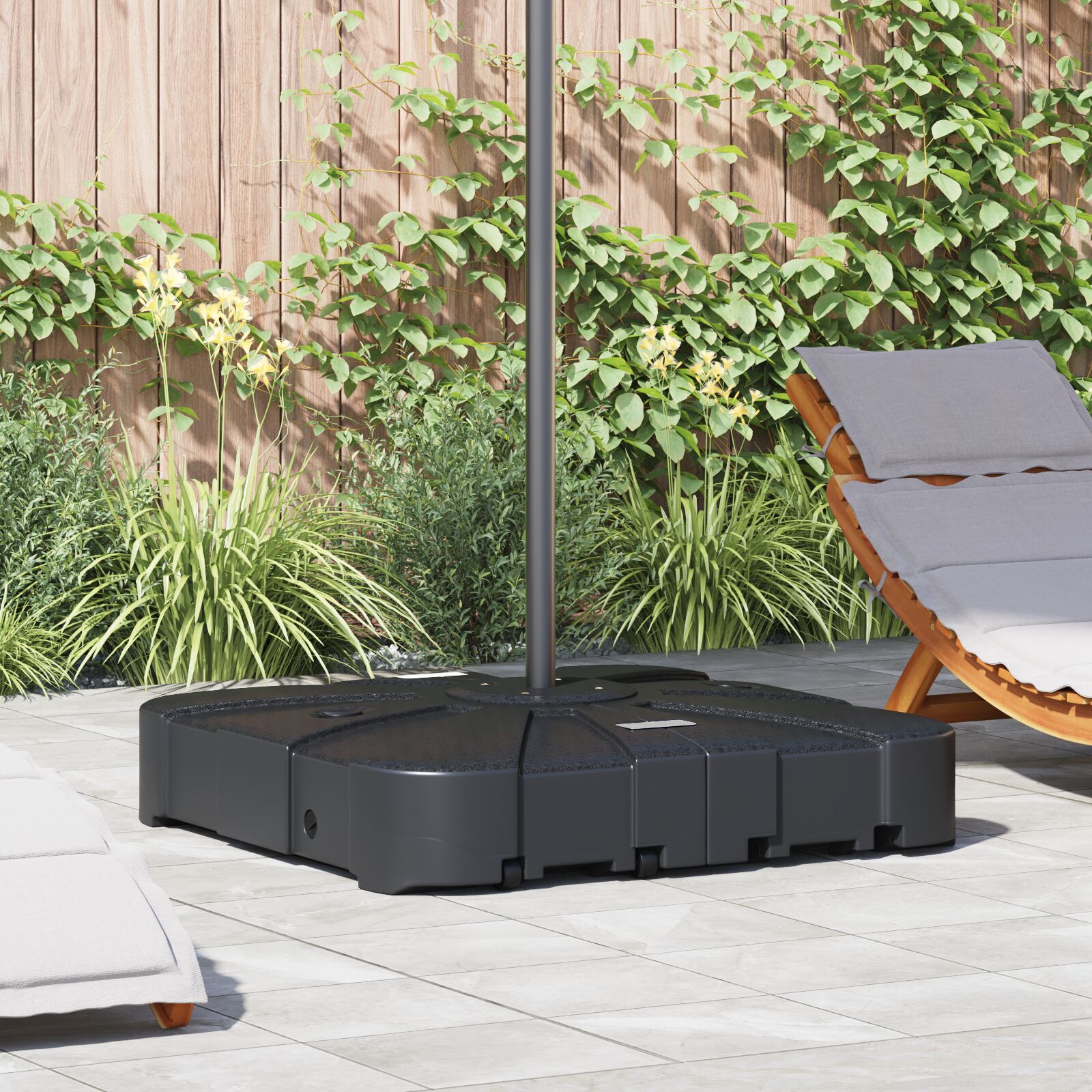 vidaXL 2-teiliges Schirmständer-Set 150 kg Sand oder 113 kg Wasser