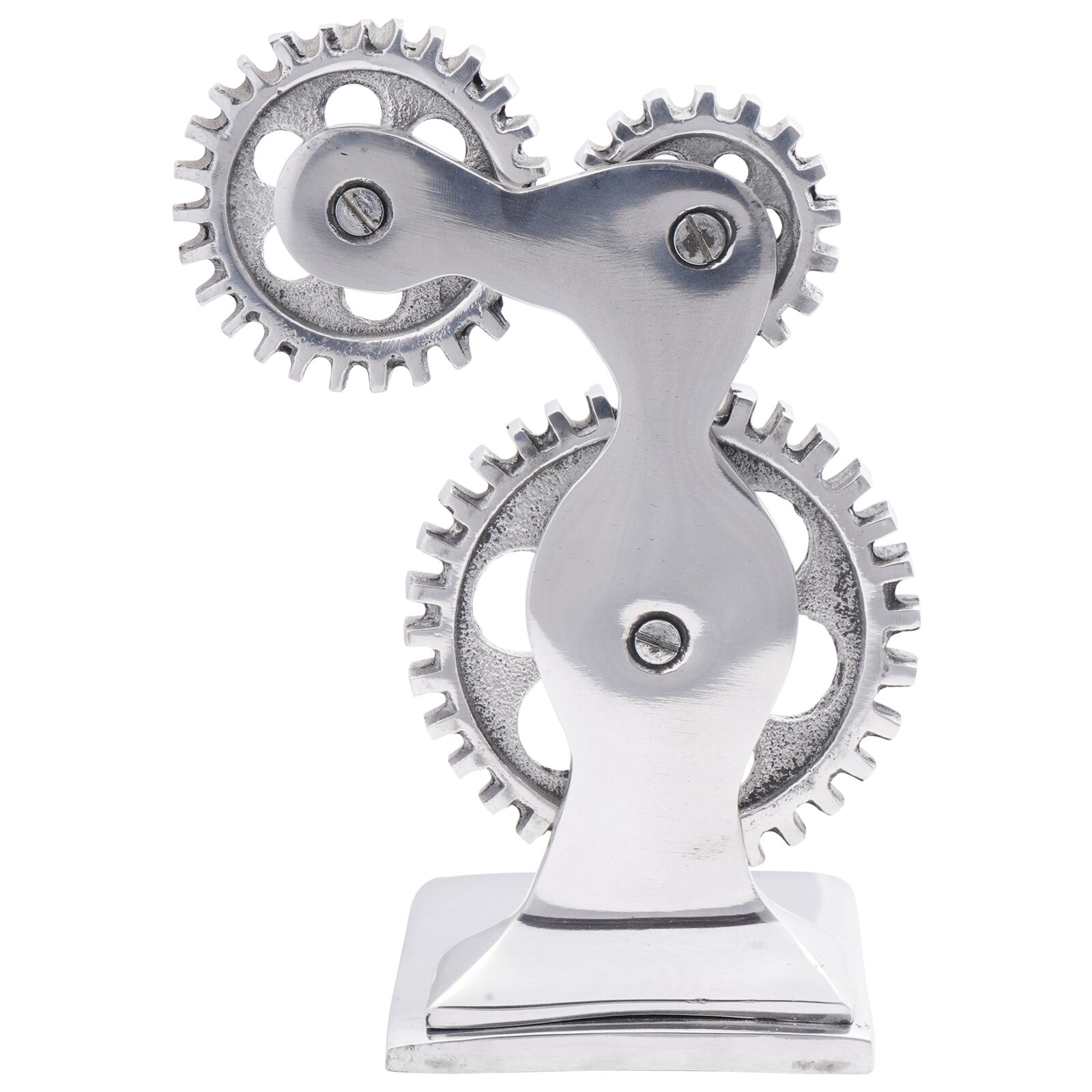 vidaXL Buchstützen 2 Stück Silber 10x10x22 cm Aluminium Zahnrad
