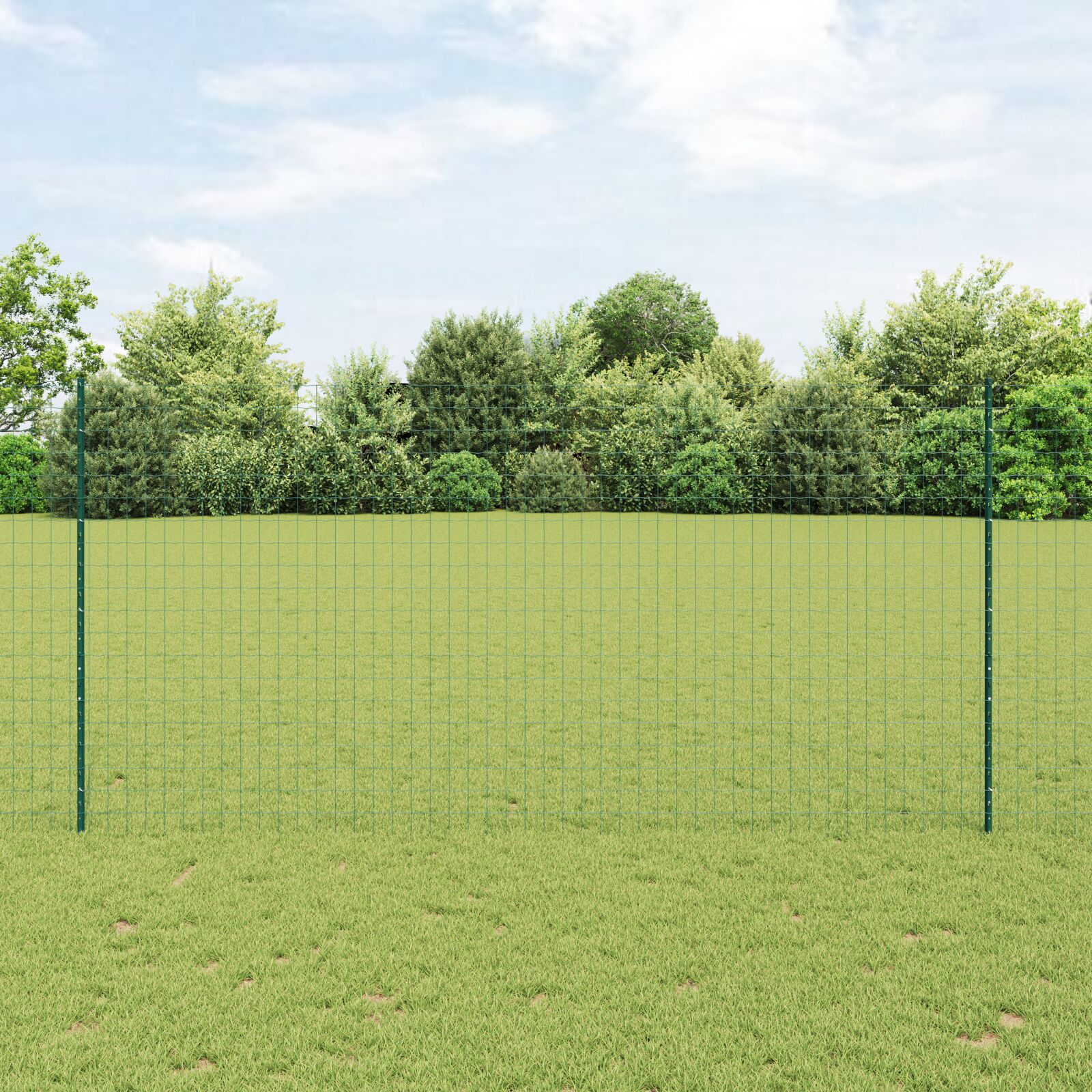 vidaXL Euro-Zaun Set aus 2 Grün Pulverbeschichteter Stahl 10 x 1,6 m